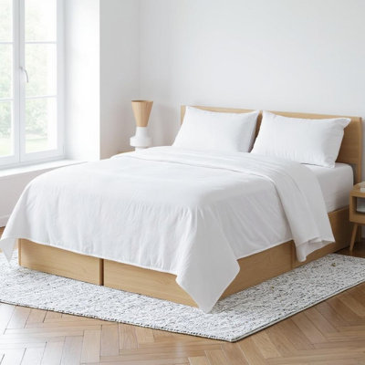 Drap simple en lin blanc