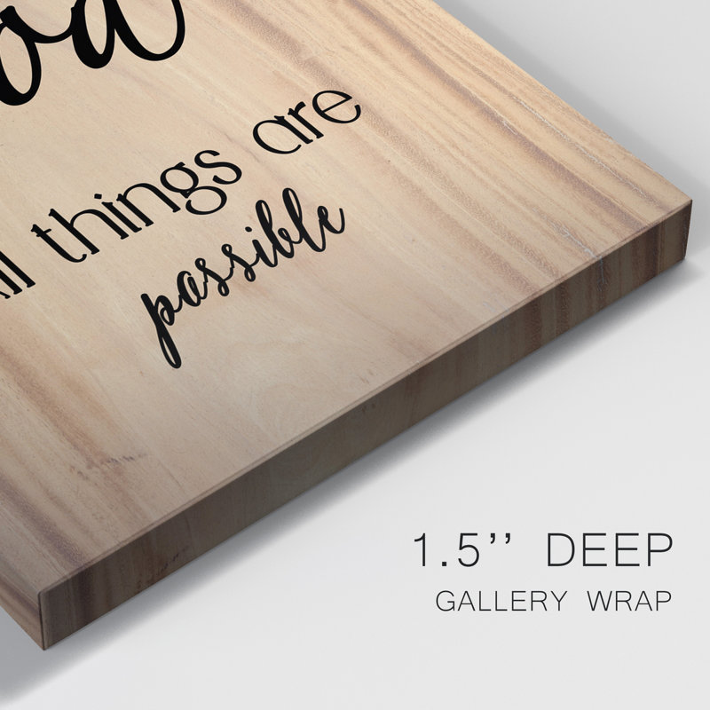«All Things possible», art textuel sur toile tendue, H 48 po x l 32 po x P 1 po