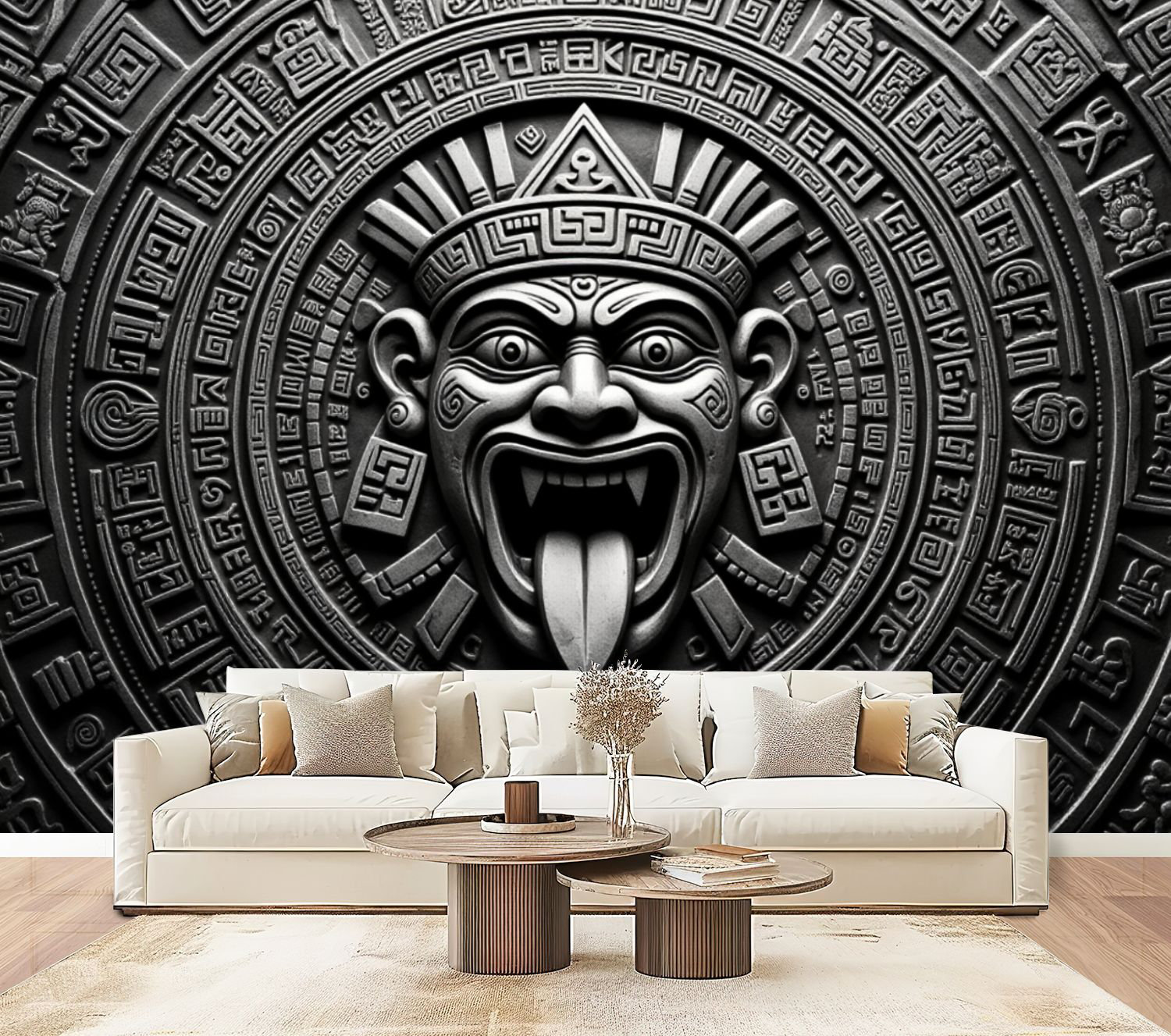 Red Barrel Studio Vintage Peel and Stick Wallpaper Aztec Sun Stone ...