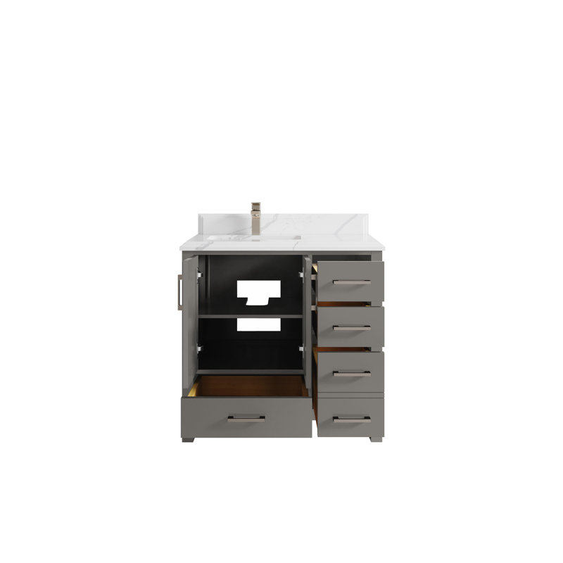 Malibu 36'' Single Bathroom Vanity with Quartz Top