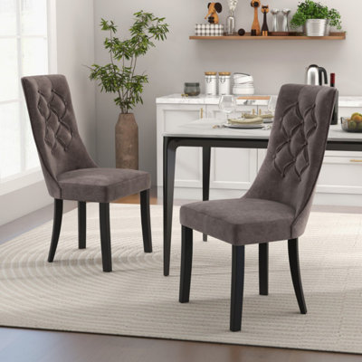 Ensemble de 2 chaises capitonnées avec dossier haut et siège rembourré