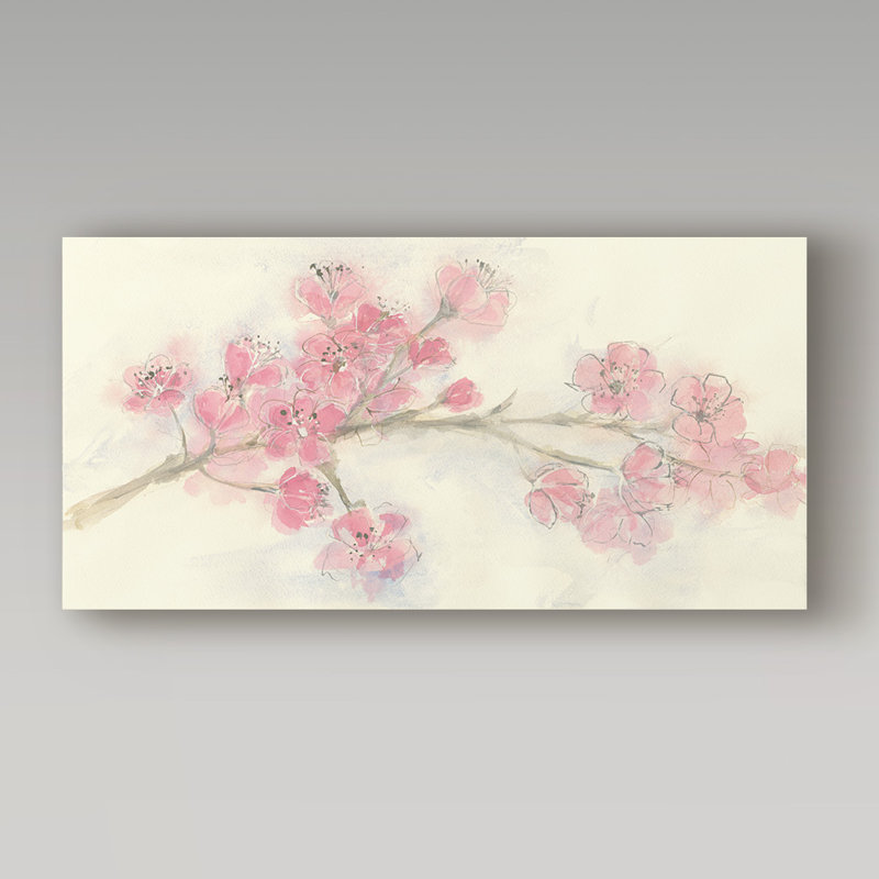 « cerise fleur i », reproduction de peinture à l’acrylique sur toile tendue, H 12 po x l 24 po x P 2 po