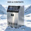 Machine à glaçons commerciale autoportante 24,4 po en acier inoxydable avec glaçons cubes, production de glaçons de 350 lb / 24 h et 150 lb Rangement de glace