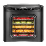 Chefman 6 Tray Healthy Food Dehydrator Machine, Digital Touch Screen Electric Multi-Tier Food Preserver, Beef Jerky Maker, Fruit Leather, Vegetable Dryer, Black