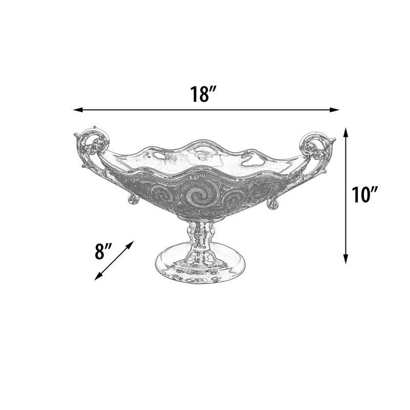 Vase de table en porcelaine argent/gris 10 po Robert
