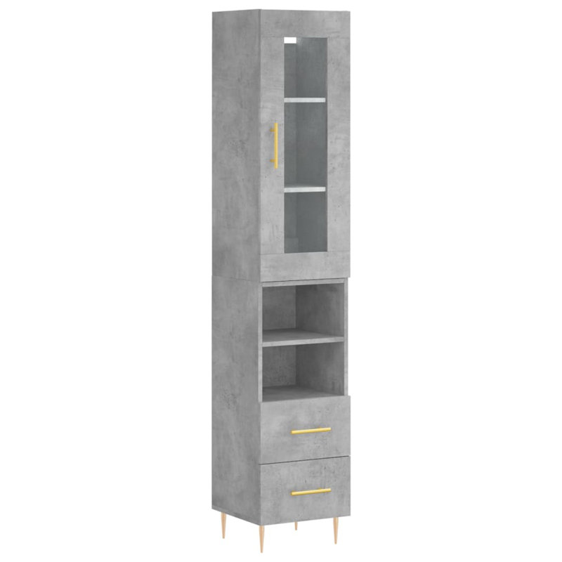34.5cm Sideboard, Concrete Grey