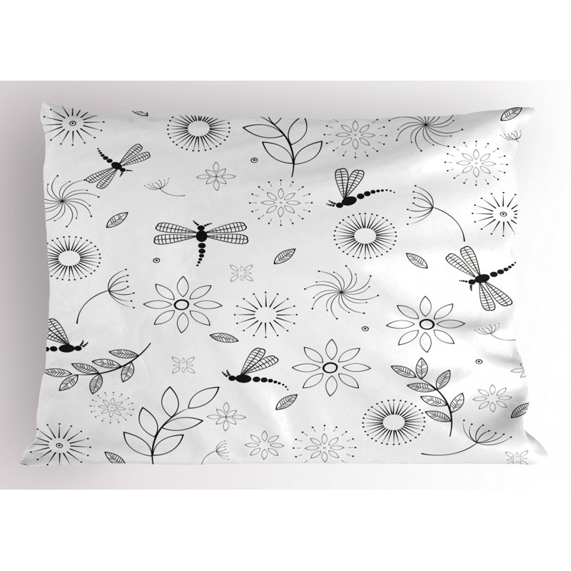 Dragon Polyester Floral Sham Set, Twin