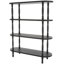 Étagère ovale en bois avec 3 tablettes de rangement noires avec pieds tournés et bords perlés