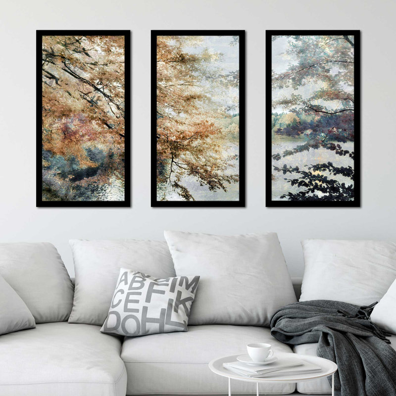 «Spring Talking (Horizontal)» par Irene Weisz, reproduction de 3 pièces sur acrylique, H 25,5 po x l 40,5 po x P 1 po