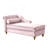 Modern Pink Velvet Chaise Lounge With Added Storage Space - Soft Upholstery, Spacious Storage, Gold Metal Legs, Simple Assembly Required Procedure Hidden Comfortable Seating, Secret Compartment,