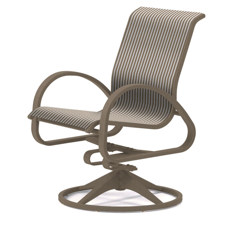 Fauteuil de patio pivotant Hiraku, Brun clair, Désert texturé