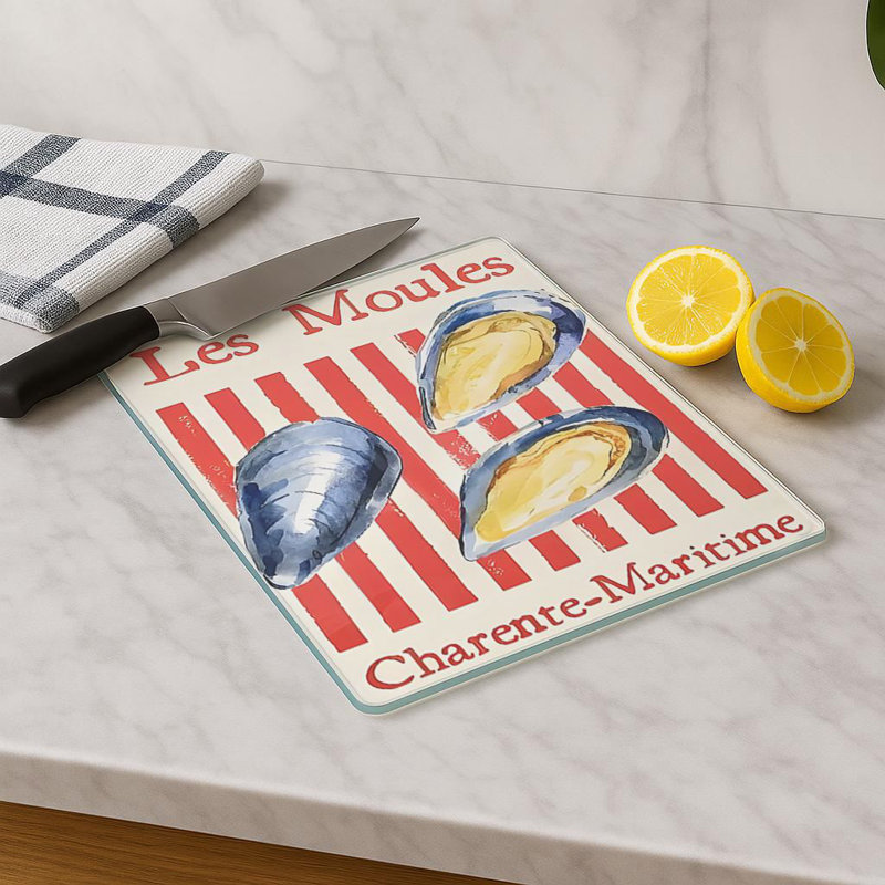 Durable Tempered Glass Cutting Board, 7.9 x 11.8 inches | 100% Antibacterial, Non-Slip Silicone Feet | Easy Clean Surface, Perfect for Food Prep & Kitchen Use, Not Dishwasher, Microwave, or Oven Safe