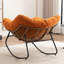 Chaise d'appoint berçante rembourrée Chenille-1979175380