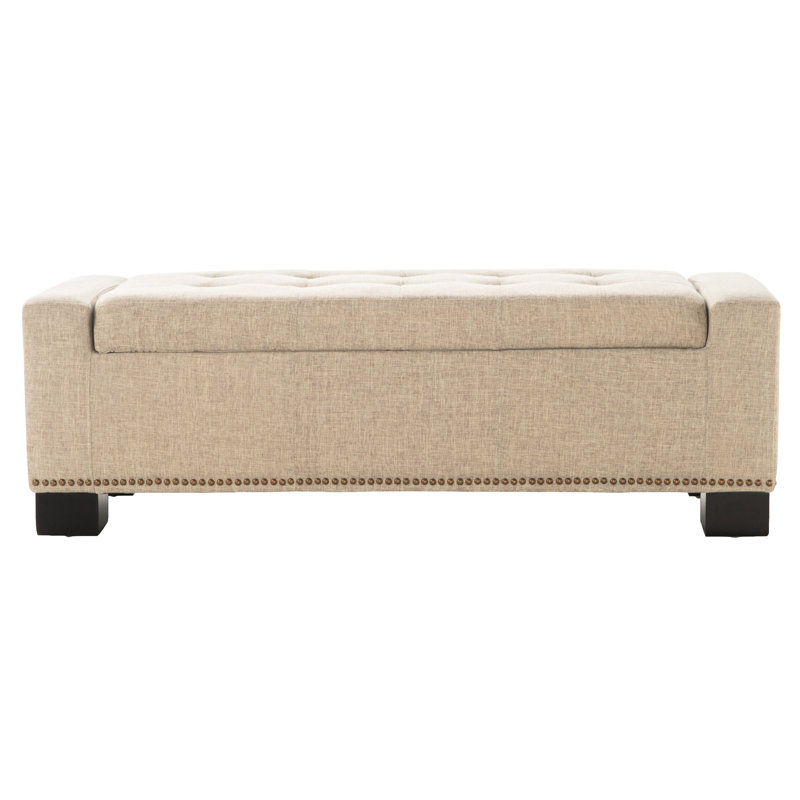Style avec rangement élégant et pratique en tissu l 50,8 po x P 19,03 po x H 16,97 po avec des pieds brun foncé