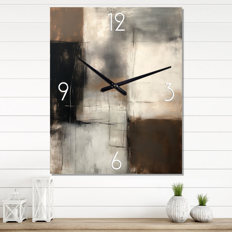 Mid Century Fusion III - Horloge murale abstraite Mid Century, H 32 po x l 24 po x P 1 po