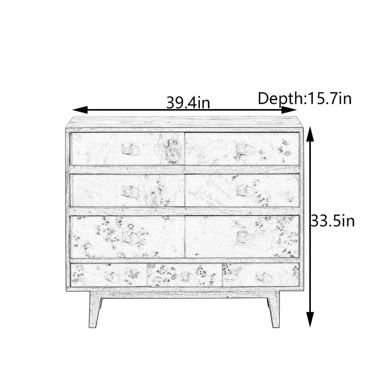 Console Cabinet with Nine Drawers