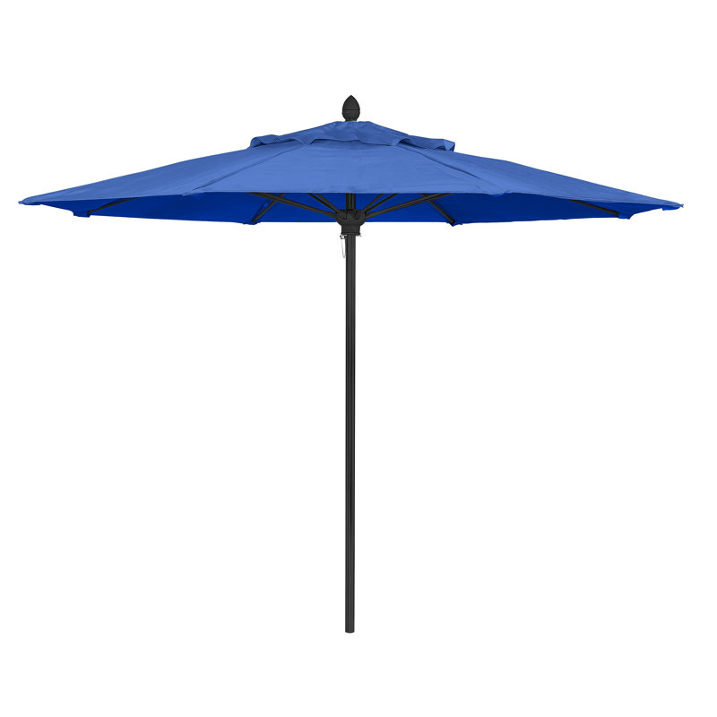 Parasol de marché 8 pi Prestige, Bleu pacifique, Bronze champagne