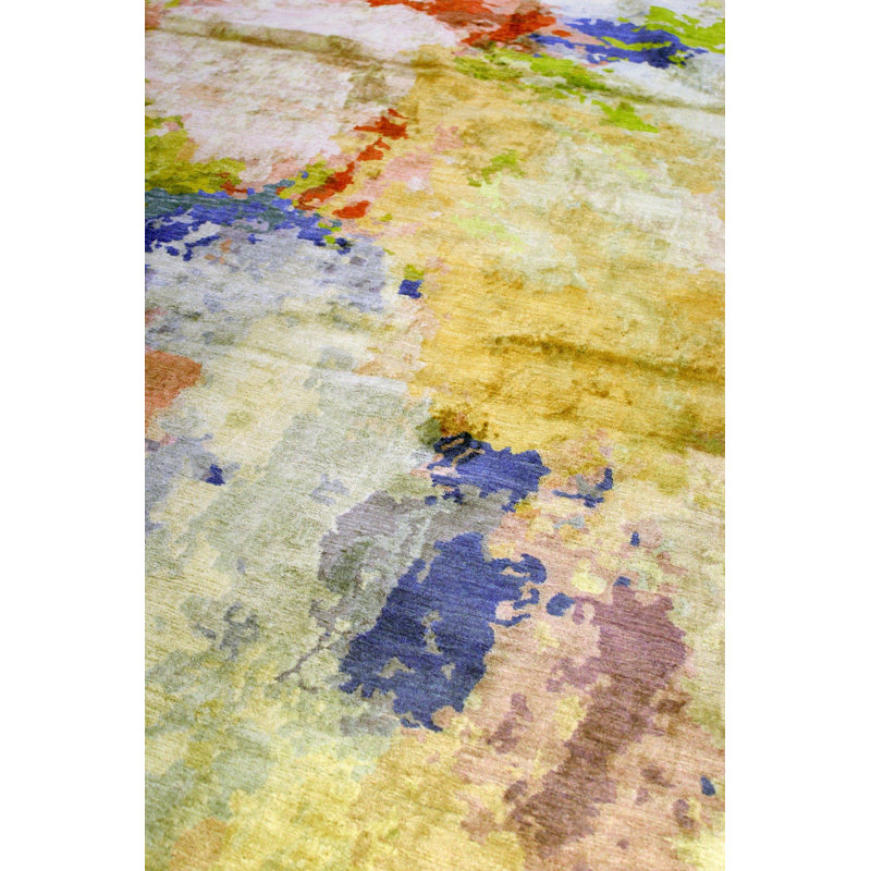Wool And Silk Nepal One-of-a-Kind Rectangle 9' X 12' Area Rug