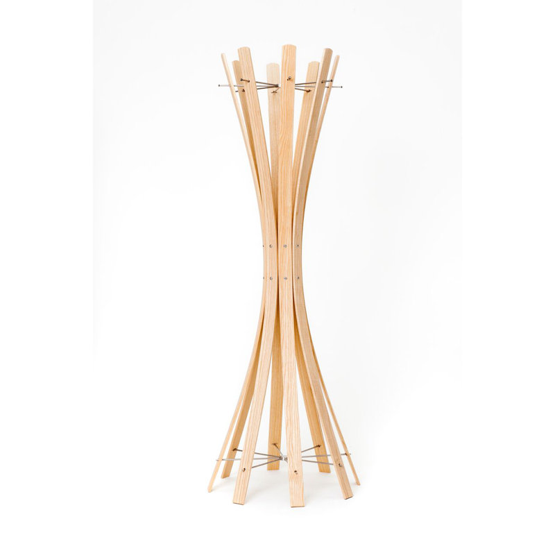 Solid Wood Freestanding Coat Rack, Clear