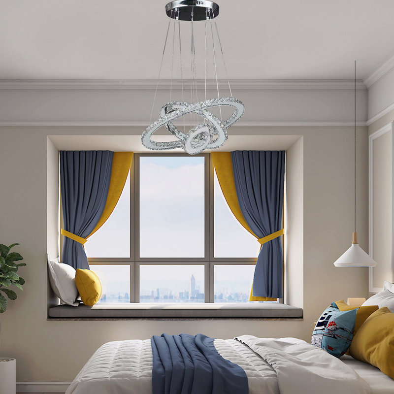 Lustre - 11,8 po à 47,2 po avec fonction de hauteur ajustable Eira, H 47,2 po x l 17,25 po x P 17,25 po