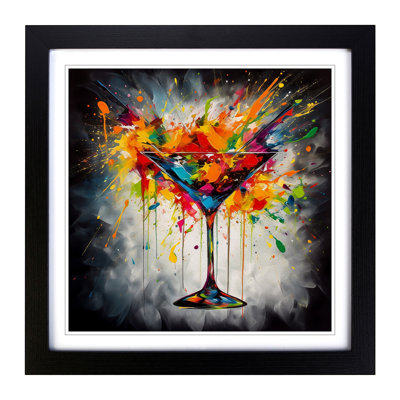 Cocktail Abstract Art No.1 - Single Picture Frame Print on Wood