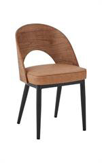 Indoor Metal Chair with Veneer Wood Back and Light Brown Cushioned Seat, 13 lbs