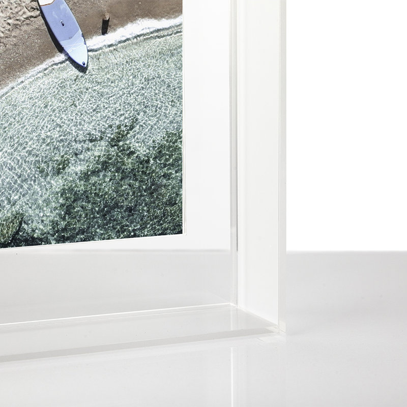 Cadre flottant pour table ou mur avec porte-photo magnétique, 4 po x 6 po, Frost