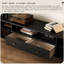 Meuble télé rétro en bois massif noir-530701182