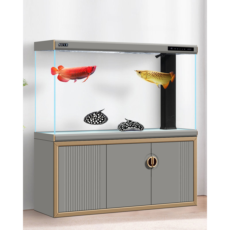 Réservoir d'aquarium en verre extra large, Gris clair