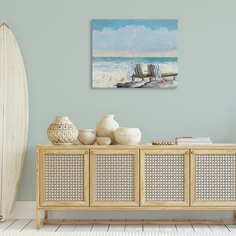 Art mural sur toile Peaceful Beach Chairs par Julie DeRice, H 30 po x l 40 po