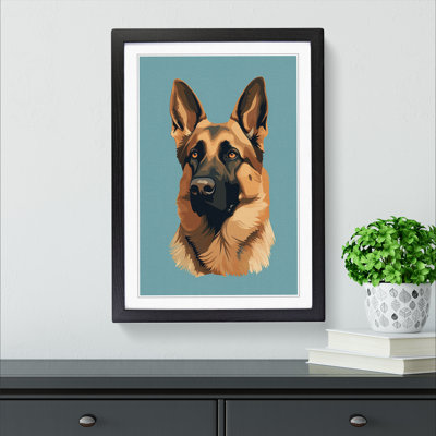 German Shepherd Minimalism - Framed Print