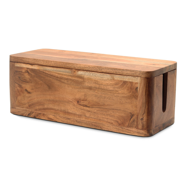 LuxeDesigns - Boîte de gestion de câbles en bois d'acacia fabriquée à la main