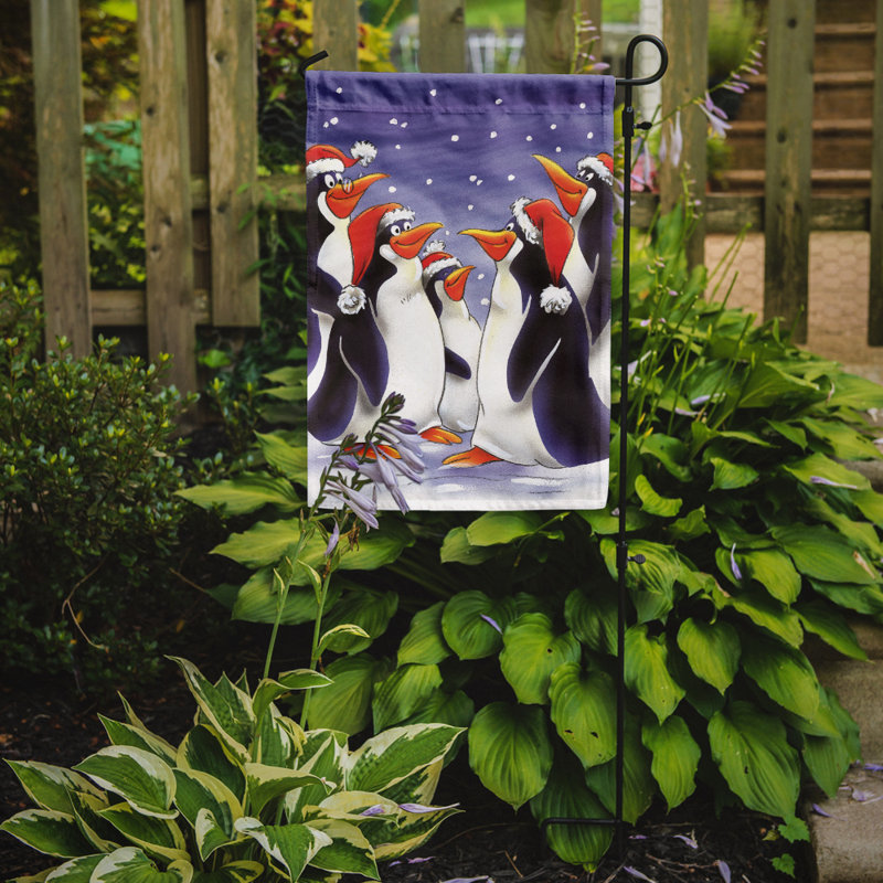 Drapeau de jardin Zadig Holiday Penguins, H 15 po x l 11 po