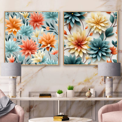 Digiacomo - Ensemble de 2 collages floraux carrés