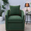 Fauteuil d'appoint pivotant moderne, revêtement bouclé vert pour des espaces de vie confortables