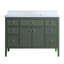 Ensemble de meuble-lavabo sur pied simple 48 po avec façade cannelée, tiroirs à fermeture en douceur, fabrication en bois massif et plateau en marbre d'ingénierie - entièrement assemblé-1254562834