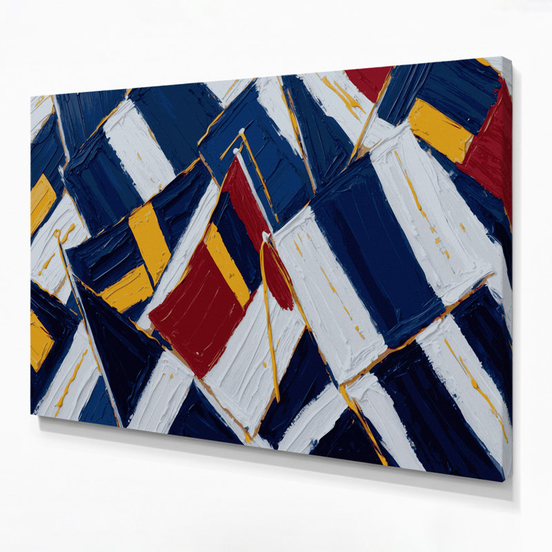 Art nautique sur toile bleu, H 16 po x l 20 po