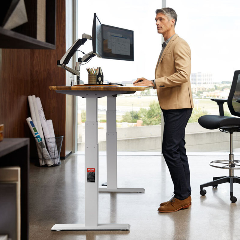 Mekhya Adjustable Metal Base Standing Desk Converter, 50.79" H x 70.08" W x 22.83" D