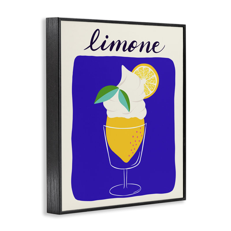 «Limone Citrus Dessert», estampe numérique par Catalina Aguirre, Giclée encadrée noir minuit, H 14 po x l 11 po
