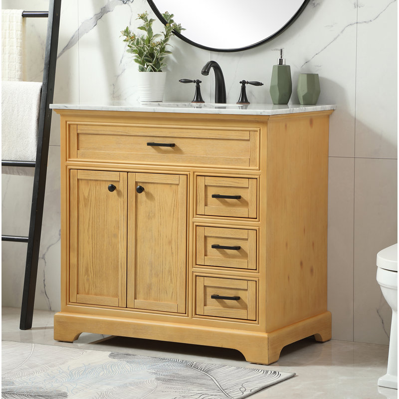 Ensemble de meuble-lavabo simple 36 po Hermes, Bois naturel