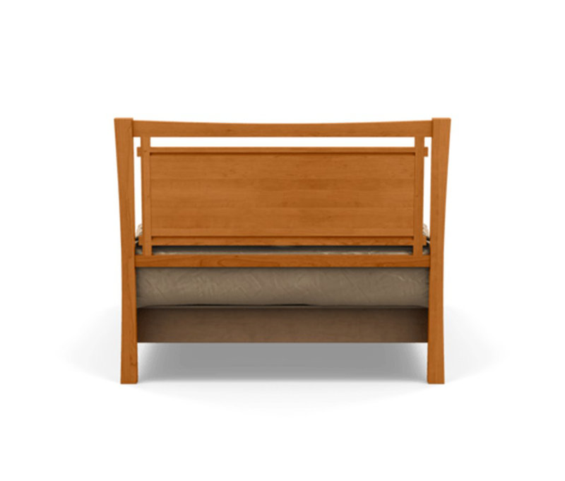 Monterey Upholstered Bed, Ebony Leather, Full, Natural Cherry