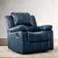 Fauteuil inclinable en cuir bleu marine Charlotte