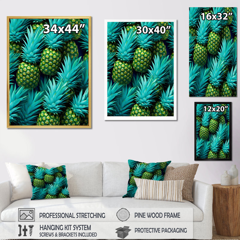 Juice Pineapple Bliss VI sur impression sur toile, Encadrement doré, H 32 po x l 16 po x P 1 po