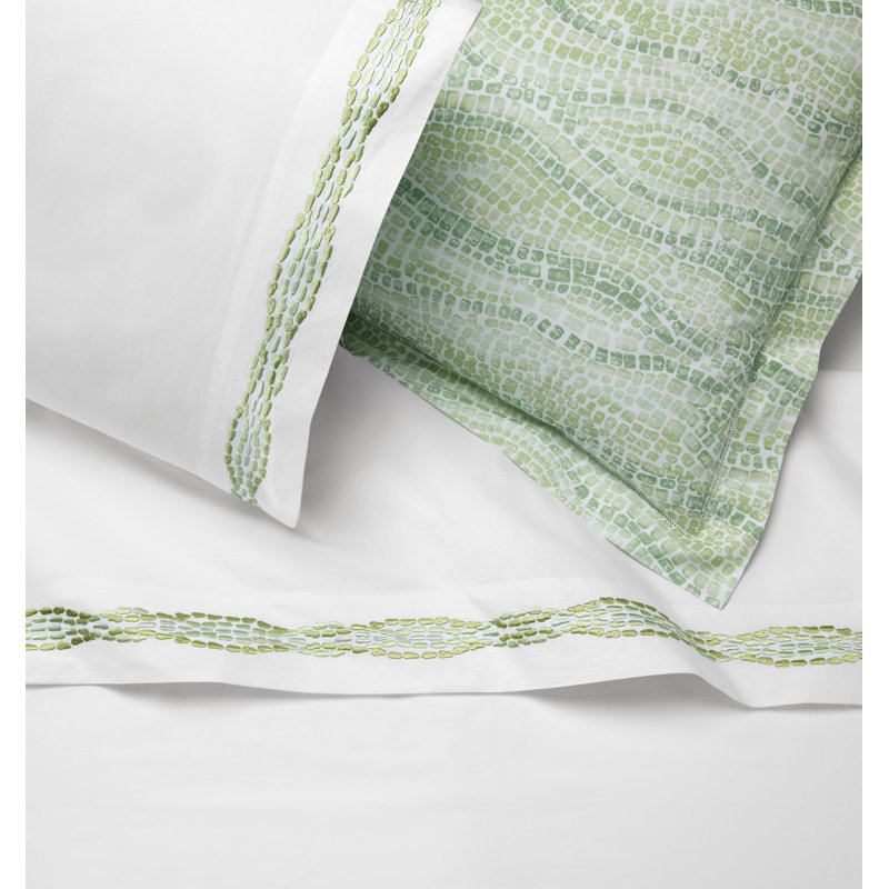 Cobblestones - Sferra X Scalamandre Percale Flat Sheet, Full / Double Flat Sheet