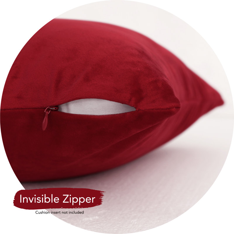 Rectangular Velvet Pillow Cover, Red