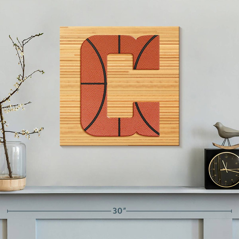 «Basketball C Alphabet» sur toile, H 16 po x l 16 po x P 1,25 po