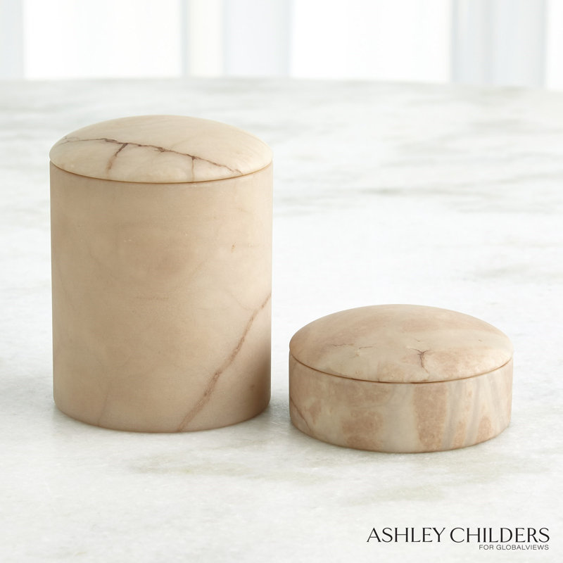 Gala Alabaster Canister-Short, Beige