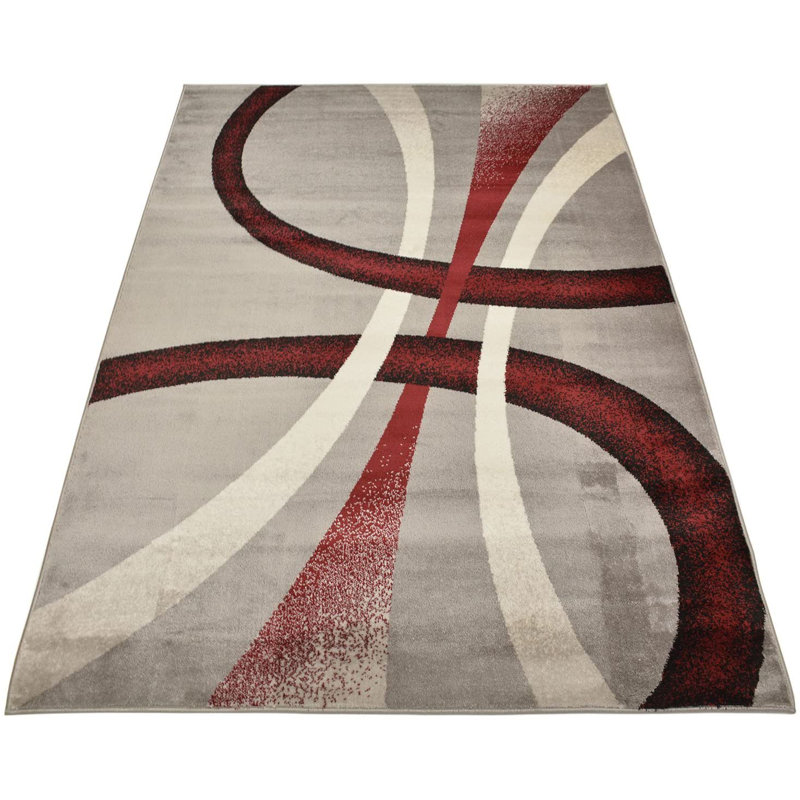 Taradale Geometric Gray Area Rug, Rectangle 4'11" x 6'11"