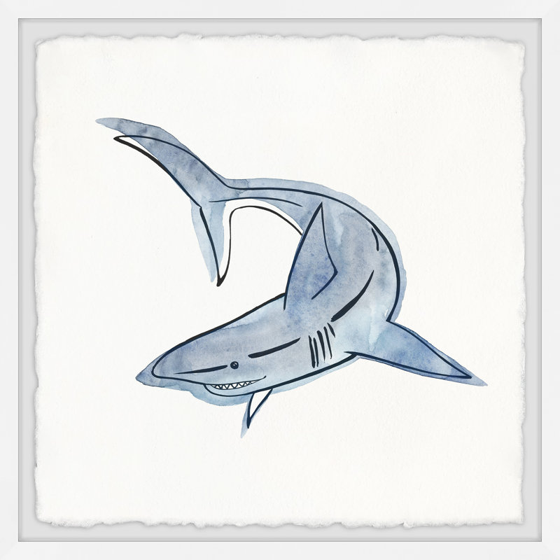 Triptyque famille shark, H 24 po x l 24 po x P 1,5 po