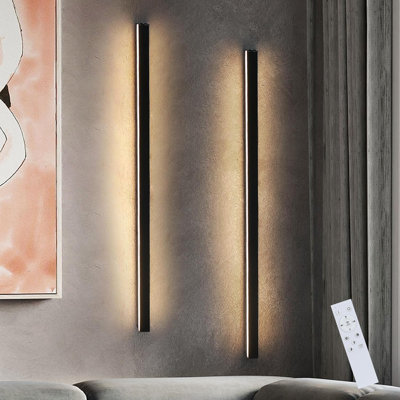 LED wall light, dimmable, modern black, 100cm